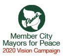 Animiertes Logo "Member City Mayors for Peace - 2020 Vision Campaign"